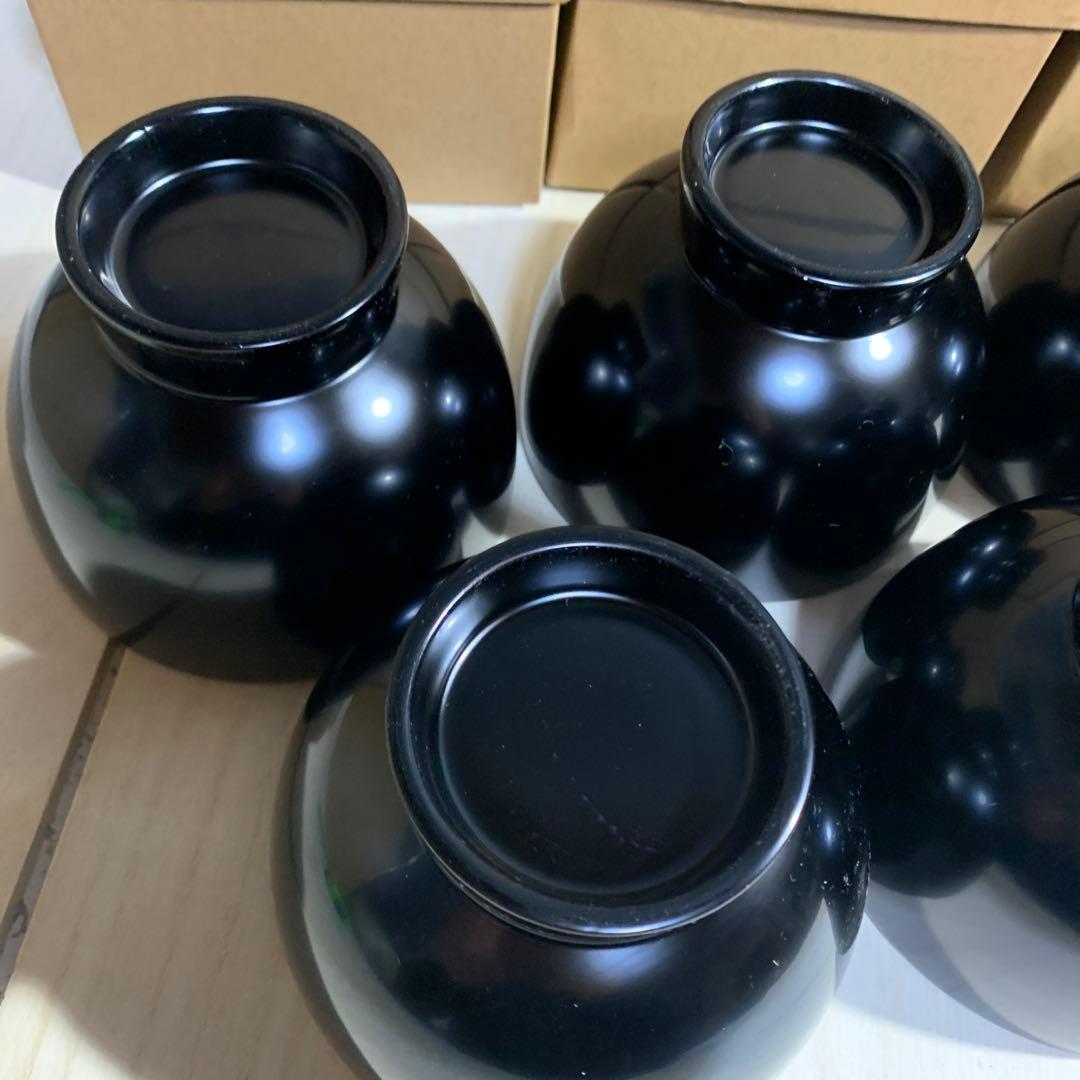 黒塗　椀　五客　まとめて　天然木