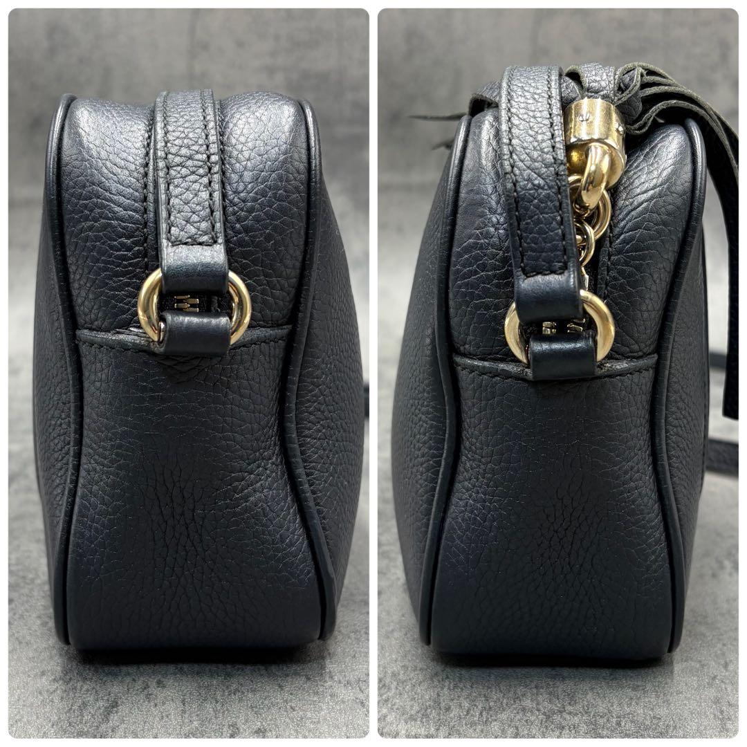 グッチ ソーホー ディスコバッグ カメラバッグ インターロッキング 紺 タッセル