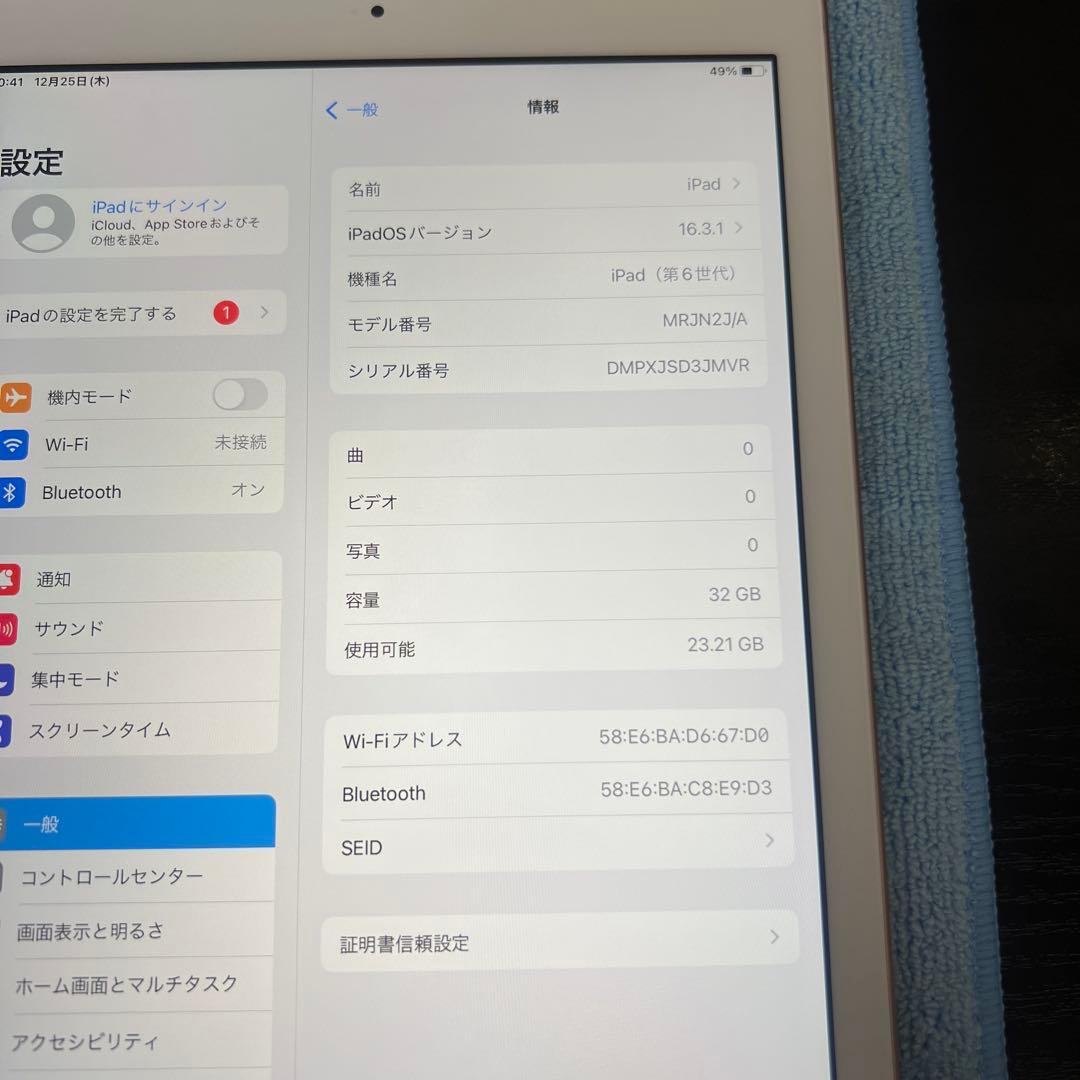 Apple iPad (第6世代) ゴールド 32GB