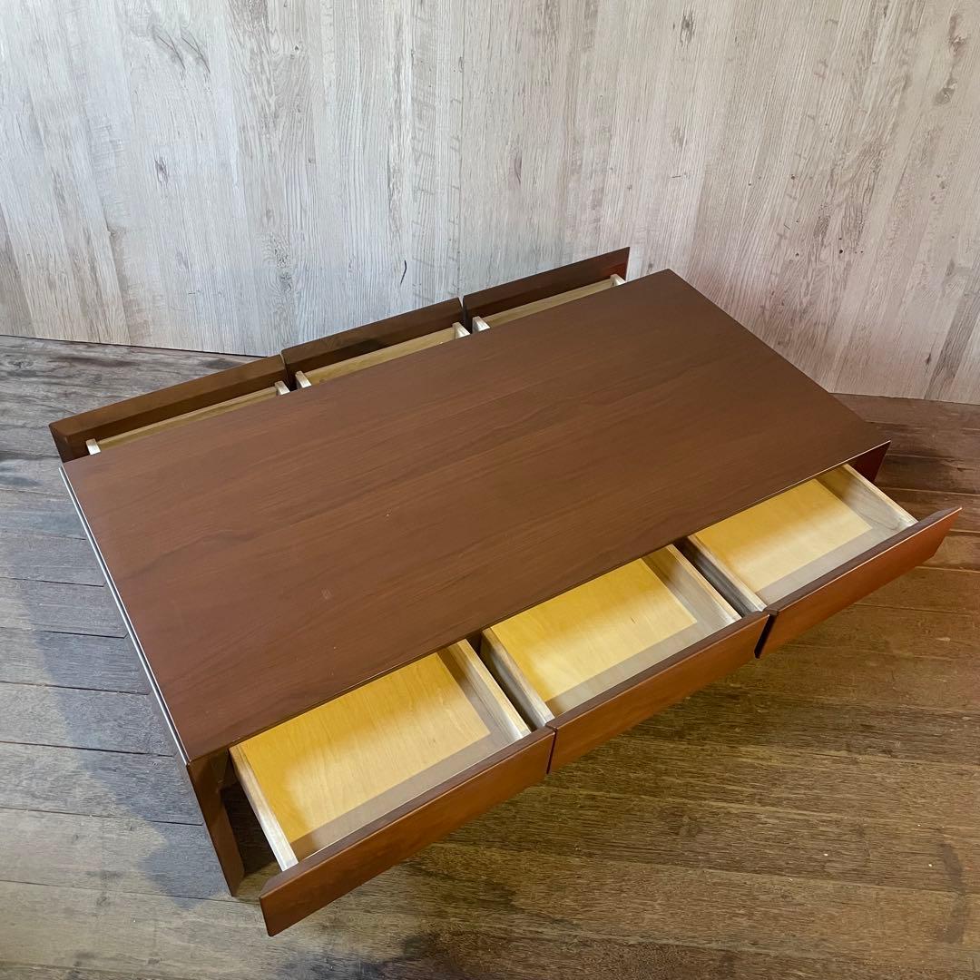 リビングテーブル LT-41440-SW 天然木 引き出し付 ローテーブル