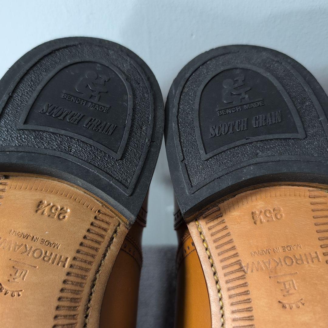 SCOTCHGRAIN ウィング ストレート メダリオン レザー ブラウン