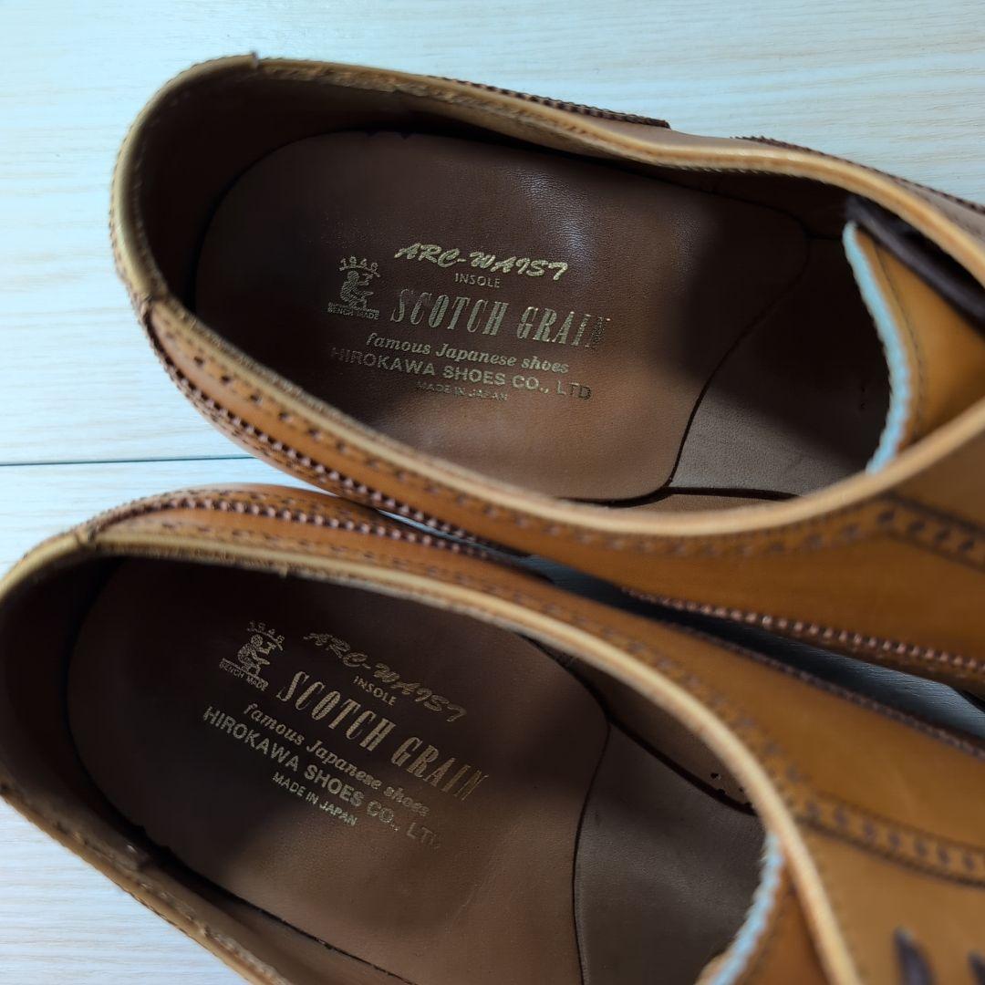 SCOTCHGRAIN ウィング ストレート メダリオン レザー ブラウン