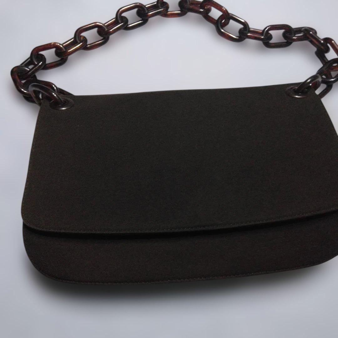 PRADA 焦げ茶色のプラスチック製 ショルダーバッグ