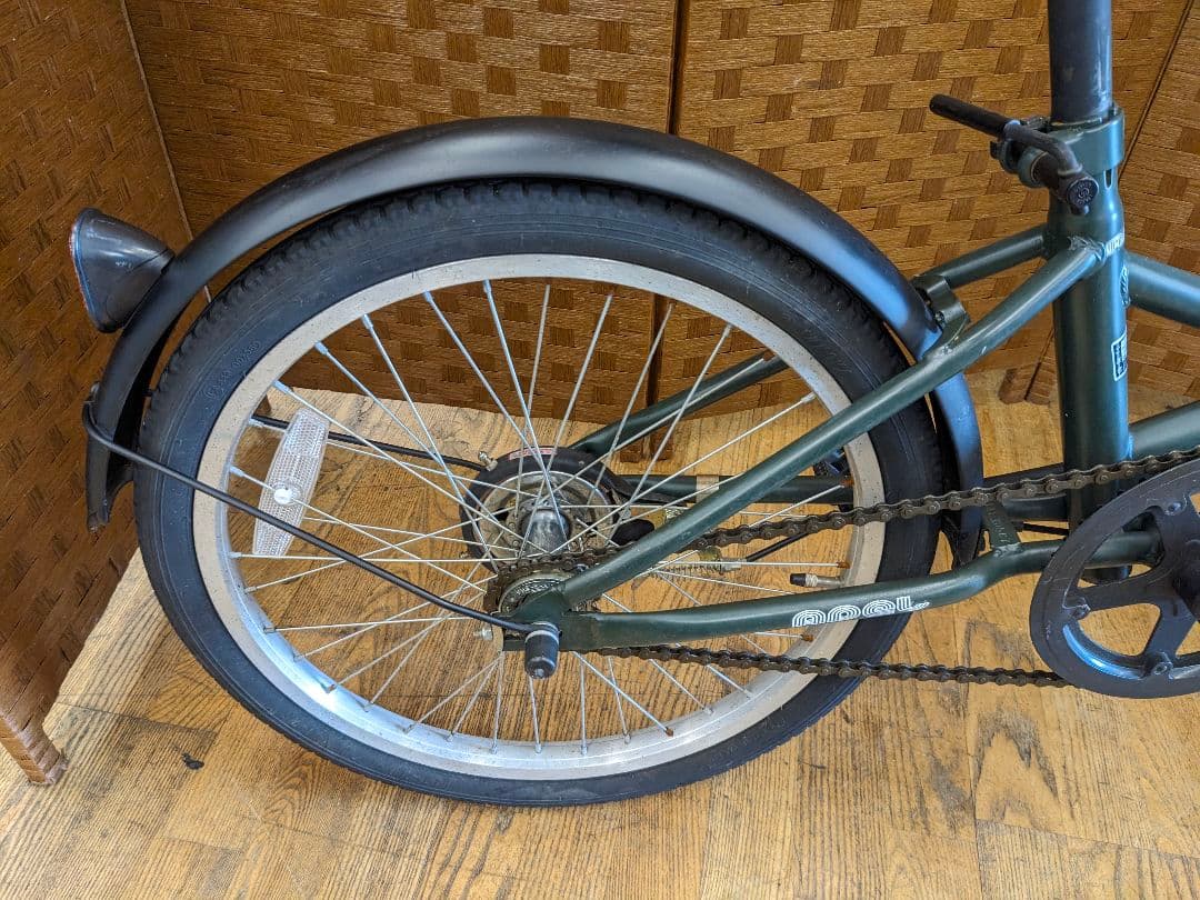 U002 折りたたみ自転車　20インチ　カゴ付き　グリーン