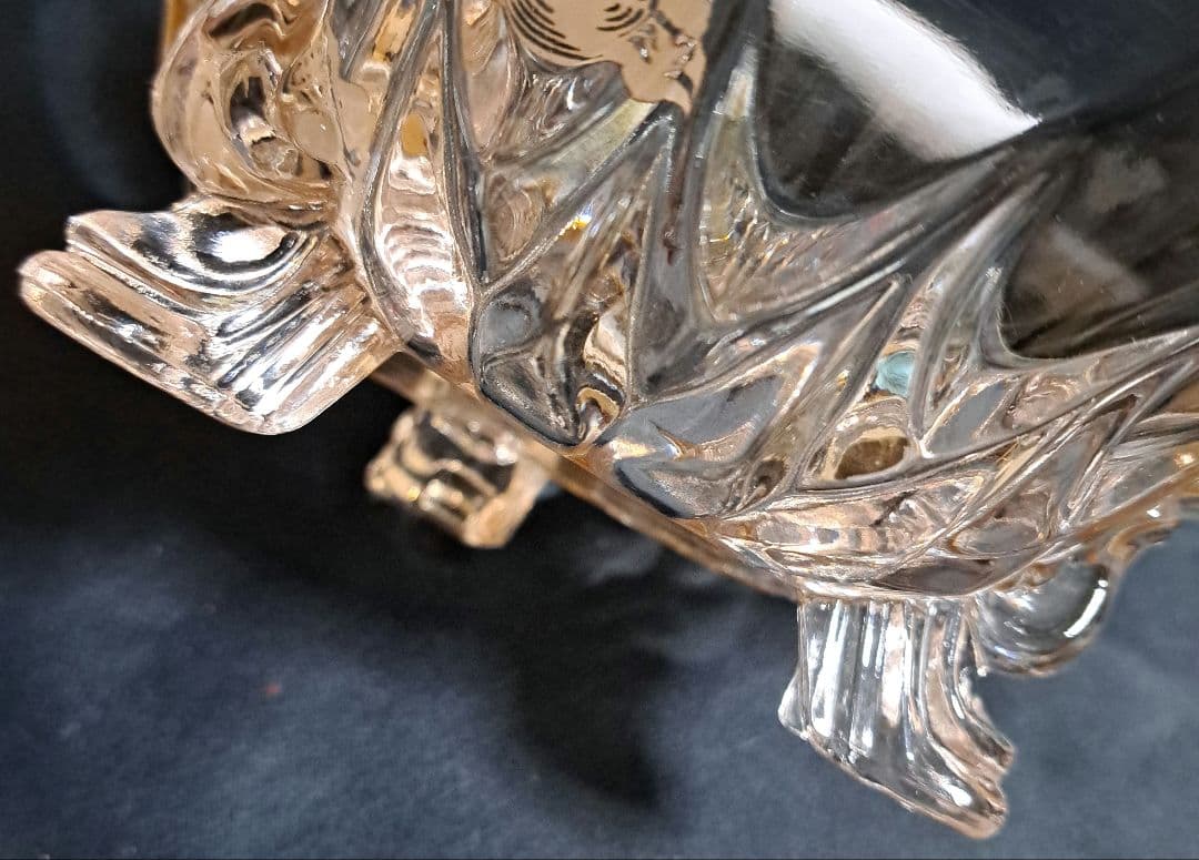 1930年代　アメリカ　シルバーオーバーレイ　ガラスのコンポート