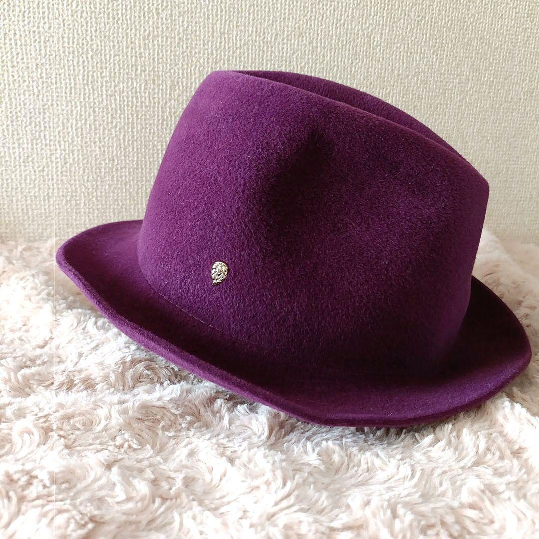 【未使用】Helen Kaminski フェルトハット　パープル　（Ｌ）