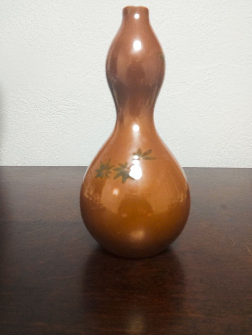 明治工芸品　瀬戸焼　川本桝吉　瓢箪花瓶　里帰り