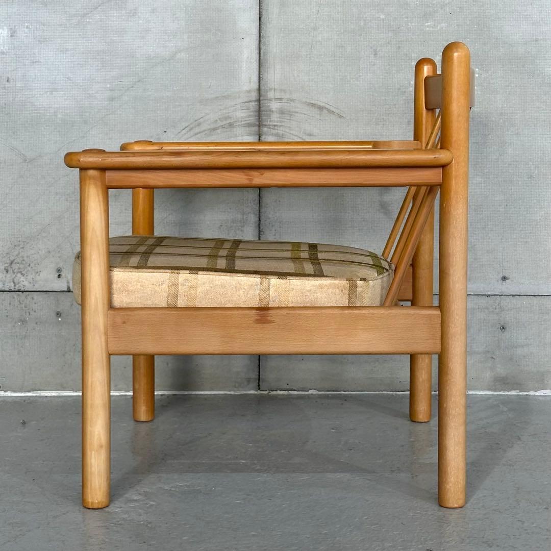 ✿昭和レトロ✿ カリモク ヴィンテージ木製チェア クラシック 布座面チェア②