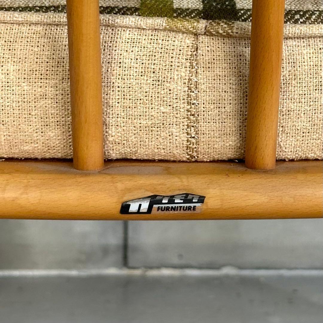 ✿昭和レトロ✿ カリモク ヴィンテージ木製チェア クラシック 布座面チェア②