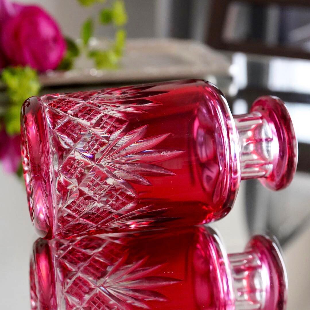 美品★オールドバカラBACCARAT 金赤被せ ドゥエ 香水瓶 Sサイズ★極希少