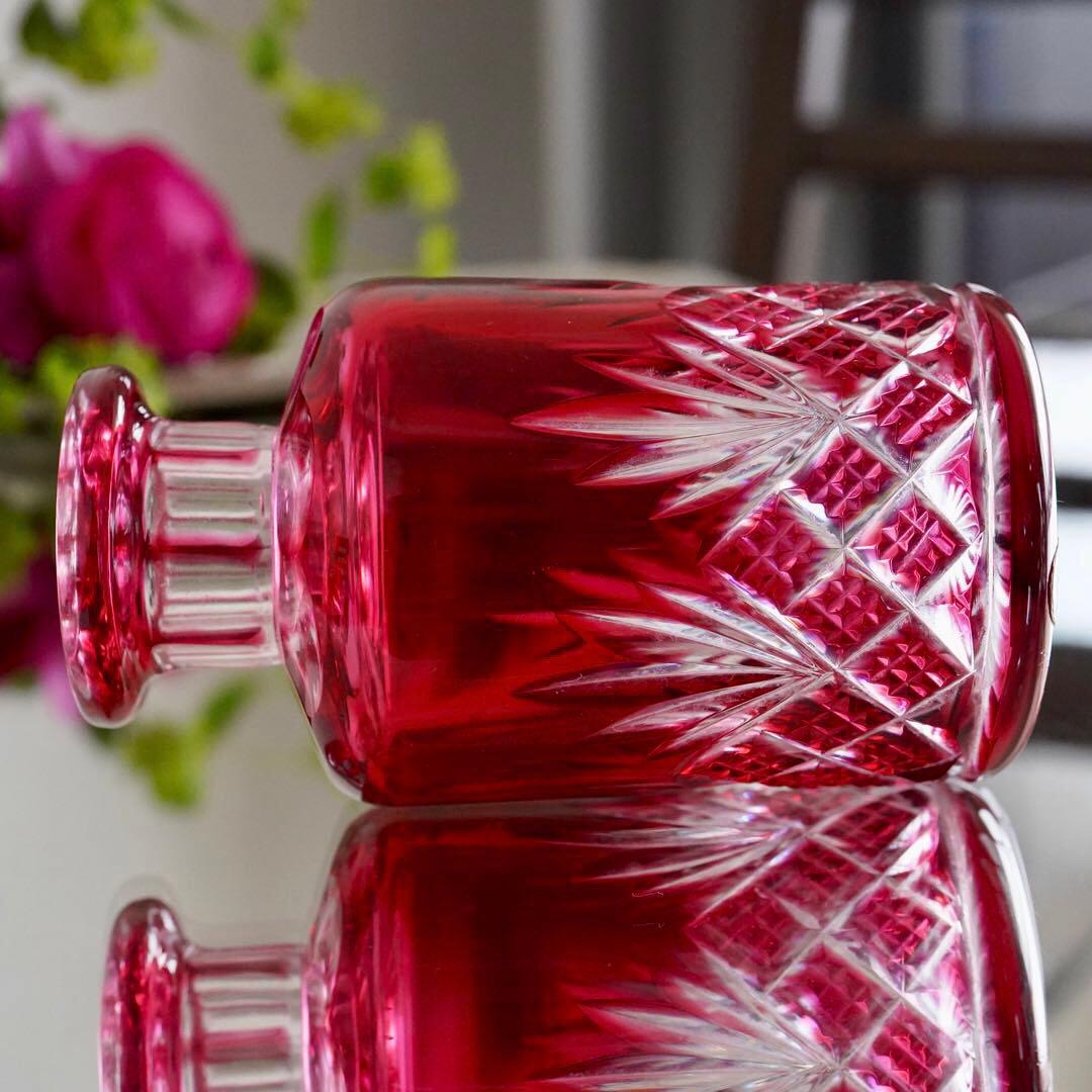 美品★オールドバカラBACCARAT 金赤被せ ドゥエ 香水瓶 Sサイズ★極希少