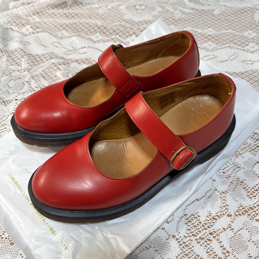 ドクターマーチン　メリージェーン　 パンプス　赤　レッド　バーガンディ　UK6