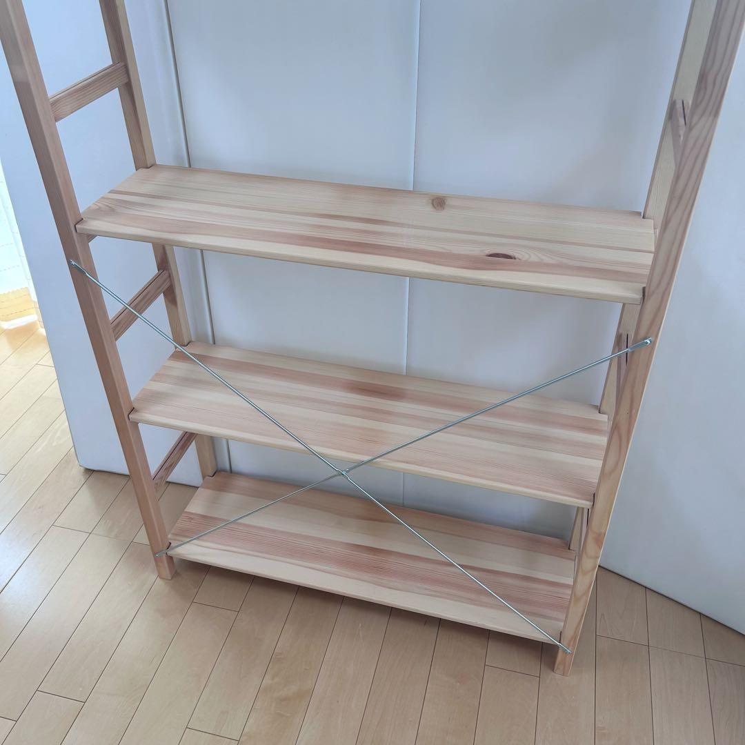 無印良品　パイン材　ユニットシェルフ　幅86 スリムシェルフ　棚　可動棚