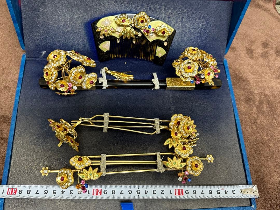 成人式　鼈甲　日本花かんざし　和装小物　櫛　花嫁　装飾簪　装飾　専用箱付き