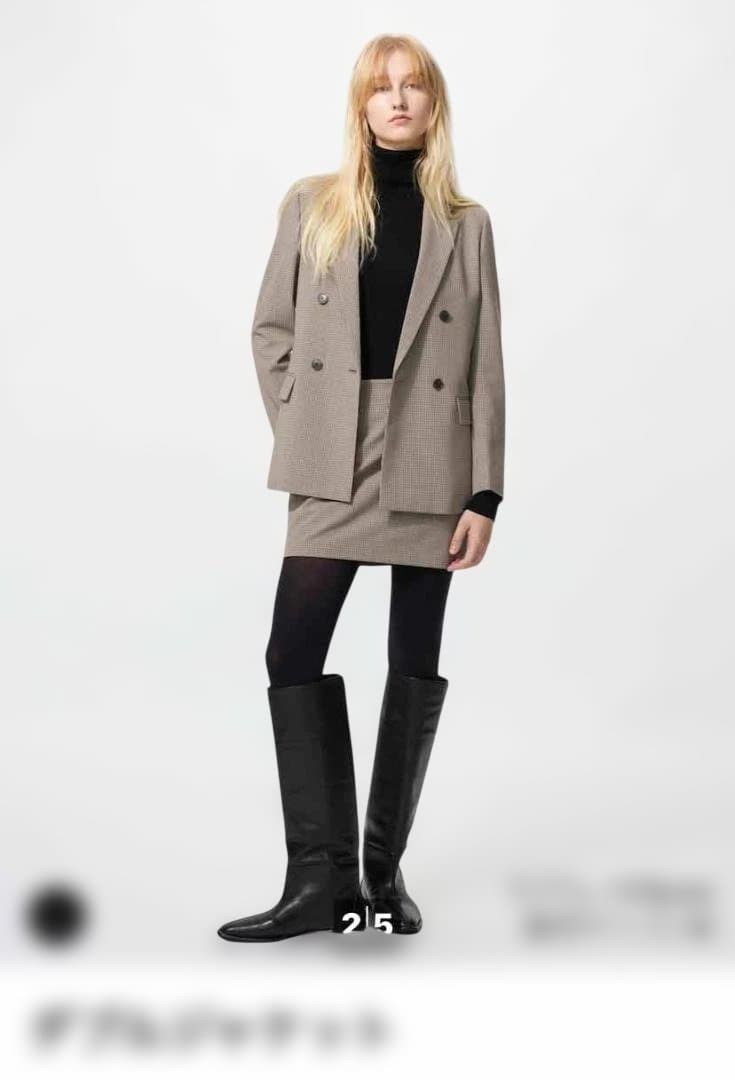 新品未使用タグ付き　ユニクロ　UNIQLO　ダブルブレスト チェック柄ジャケット