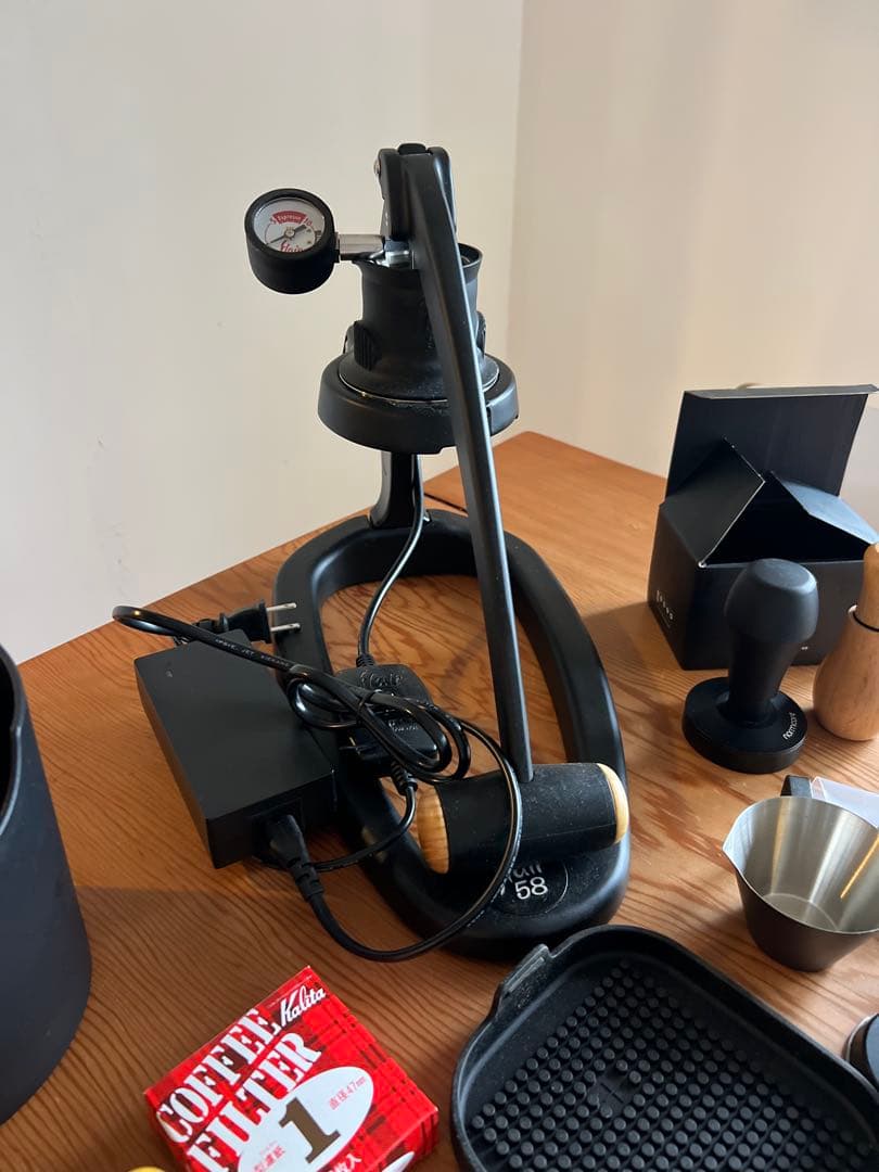 Flair 58 エスプレッソマシン カップなどなど、いろいろ付いてます！