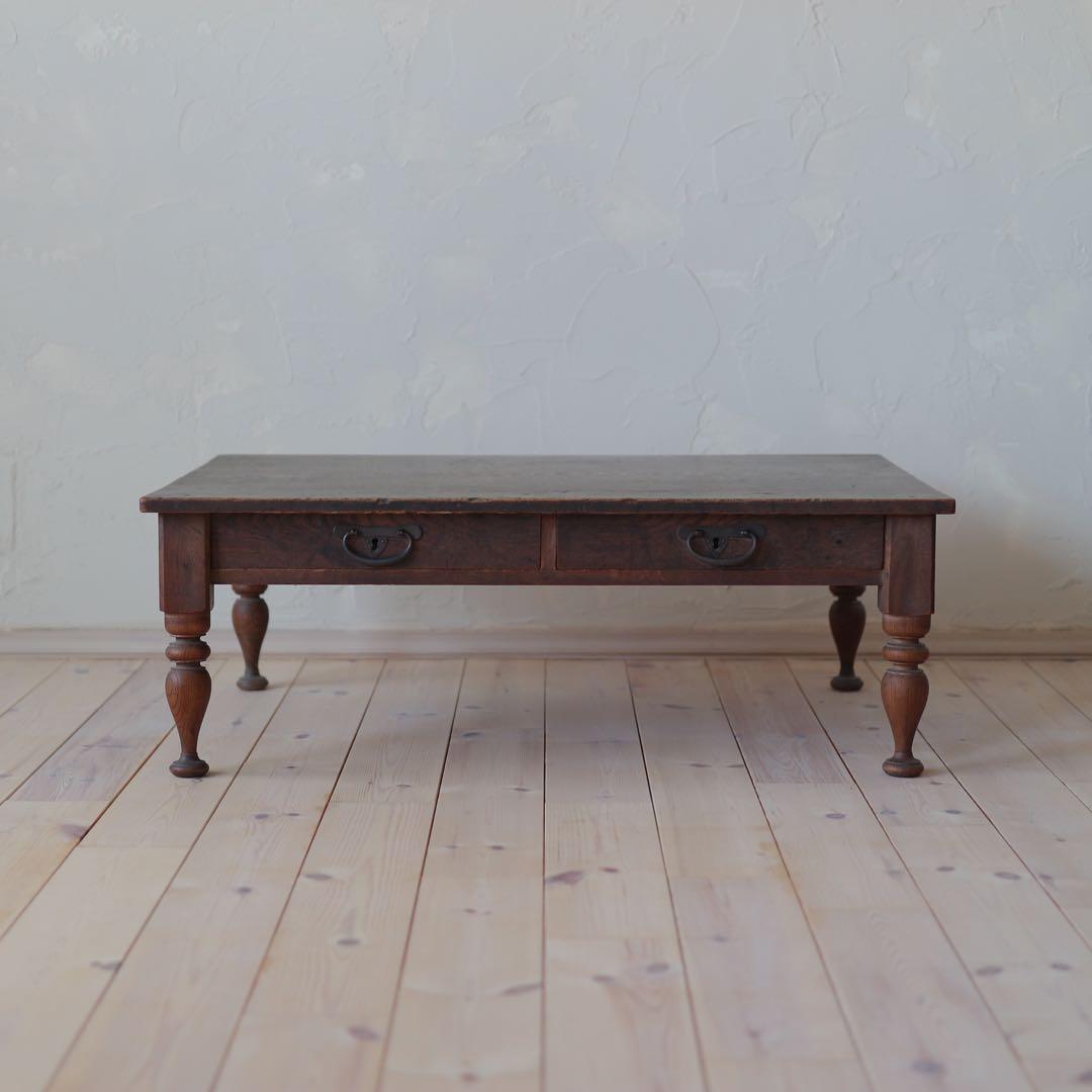 文机　ろくろ脚（抽斗2杯付き)