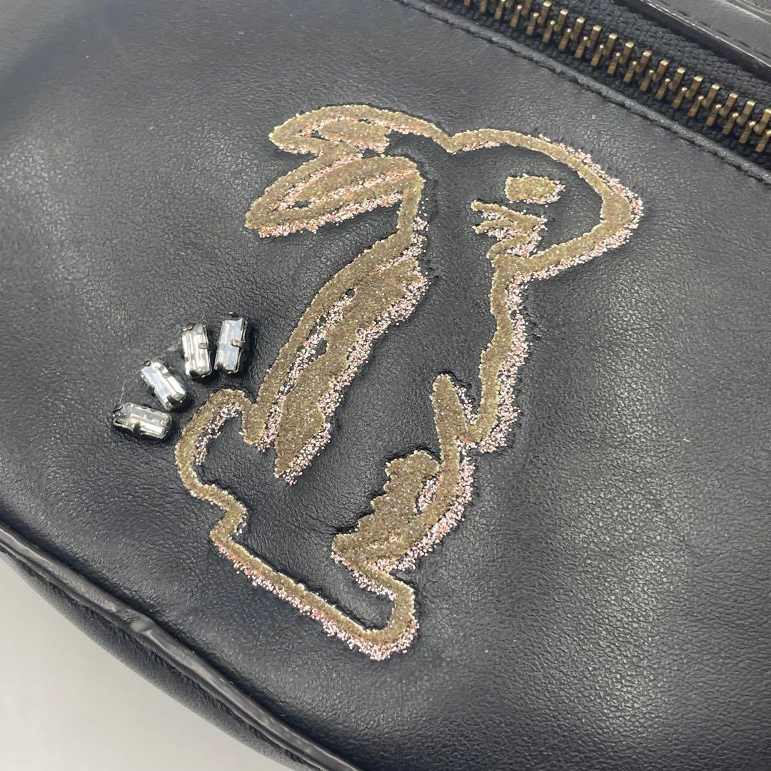 【美品】コーチ ボディバッグ ウィズバニー セレーナゴメス 限定 ショルダー 黒