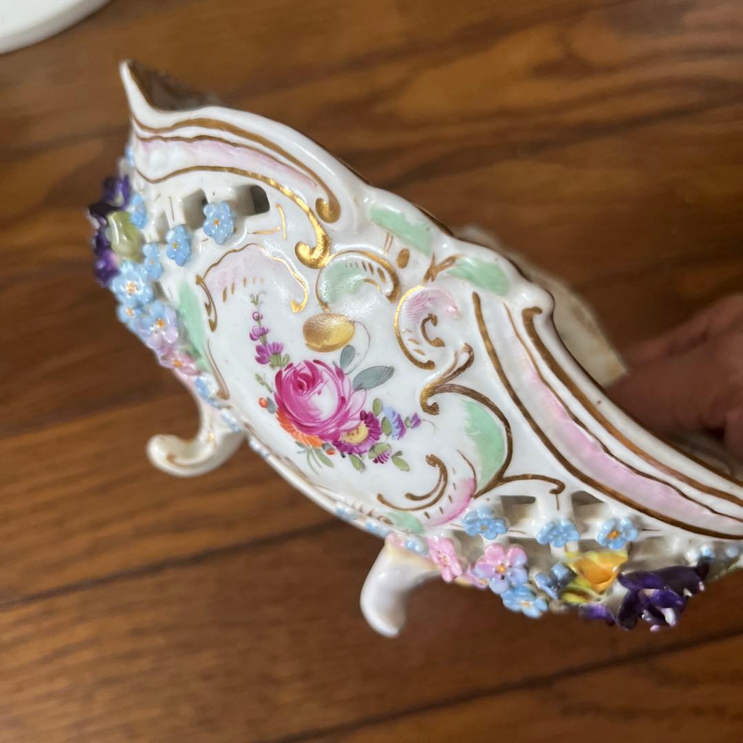 年末期間限定最終処分特価超レアドレスデン素敵菓子器　フルーツ盛りインテリア最上級