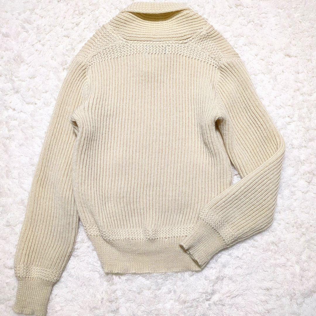 BUTCHER PRODUCTS♦ショールカラー ニット セーター 生成り 40