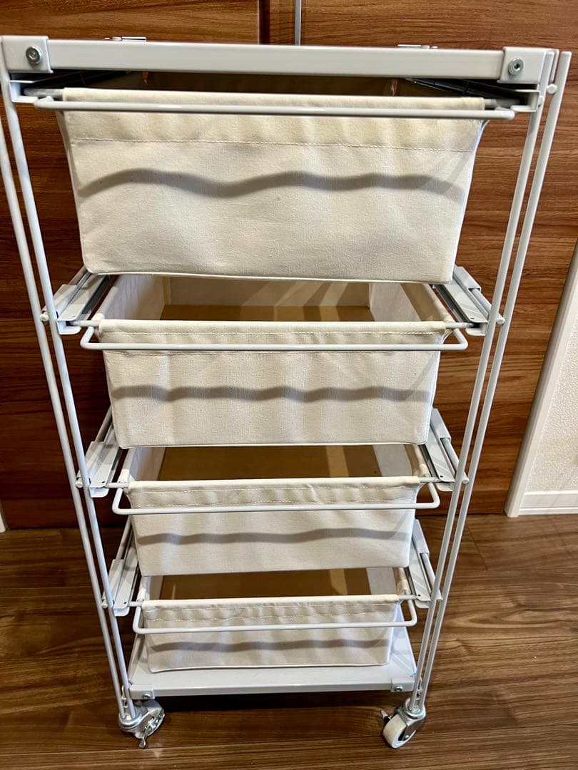 無印 スチールユニットシェルフ 帆布バスケットセット 幅４２cm ライトグレー