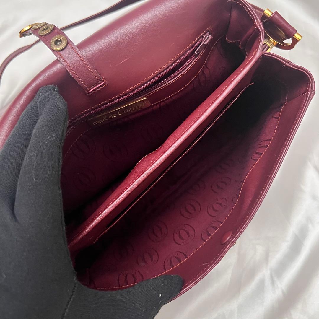 ◇美品◇カルティエ　マストライン　ショルダーバッグ　フラップ　ボルドー