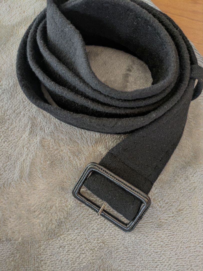 バーバリー　ウールアンゴラ混　ミドルコート　ラビットファー襟　ベルト付　ブラック