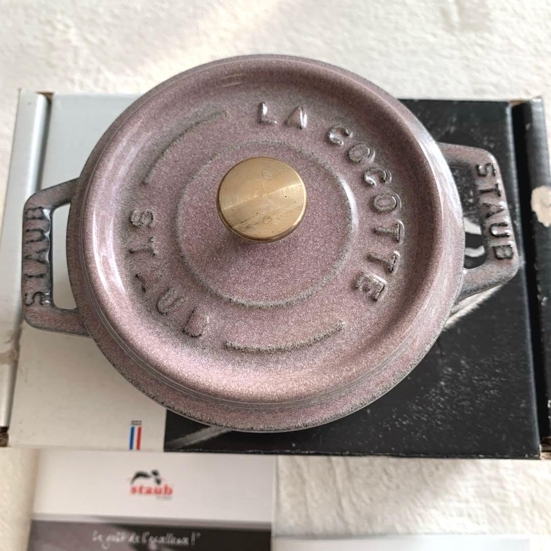 ストウブ　初回限定ノブ シフォンローズ　10cmピコ ココットラウンド