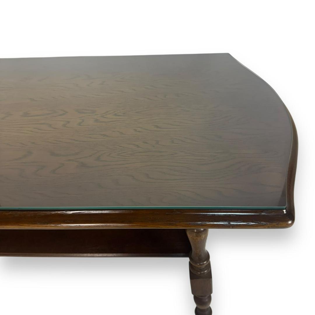 希少 ガラストップ付 ヴィンテージ 飛騨産業 ローテーブル 1200W