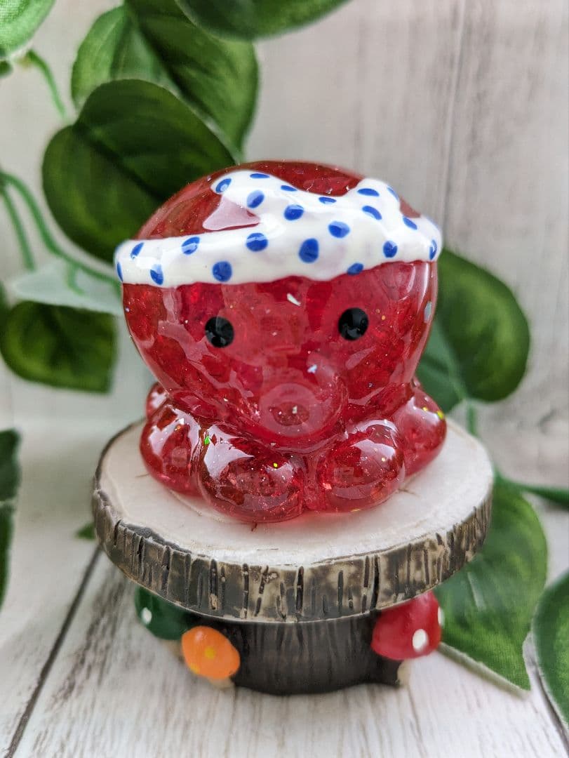 【ローザ】レッドクラック水晶のたこちゃん形オルゴナイト☆他５点