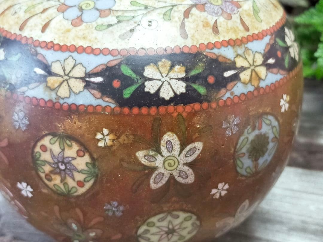 ♥古七宝　菓子器　金平糖入れ　木箱付き　骨董品