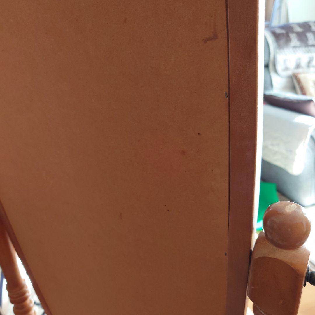 【激安特価】ナチュラルウッドスタンドミラー　希少　オーバル　ウッド　姿見