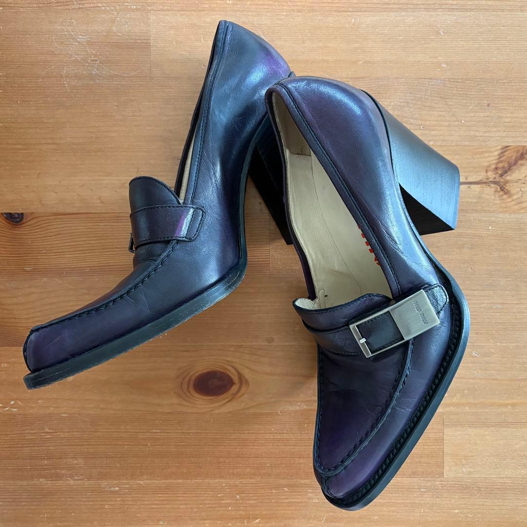 超希少！　MIU MIU　約20年前の商品　ハイヒール　濃紫　ヴィンテージ