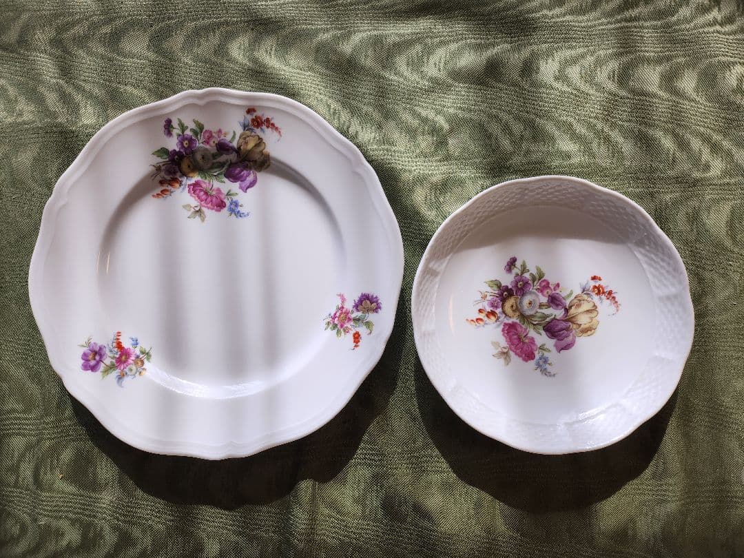 ジノリ サックスフラワー 12枚 丸皿 大皿 セット 27cm 19cm