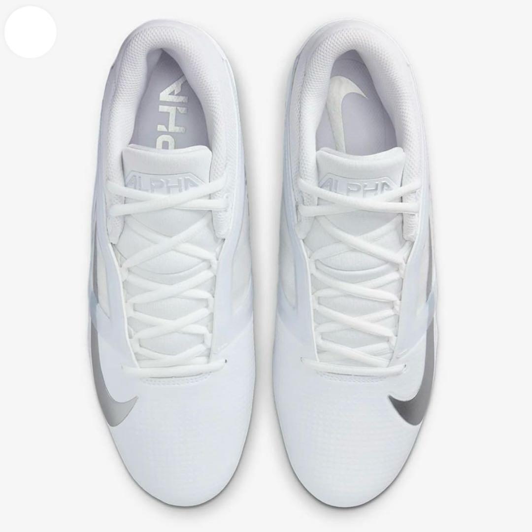 ナイキ 25.5 アルファメナス プロ アメフト スパイク シューズ 靴 白 g