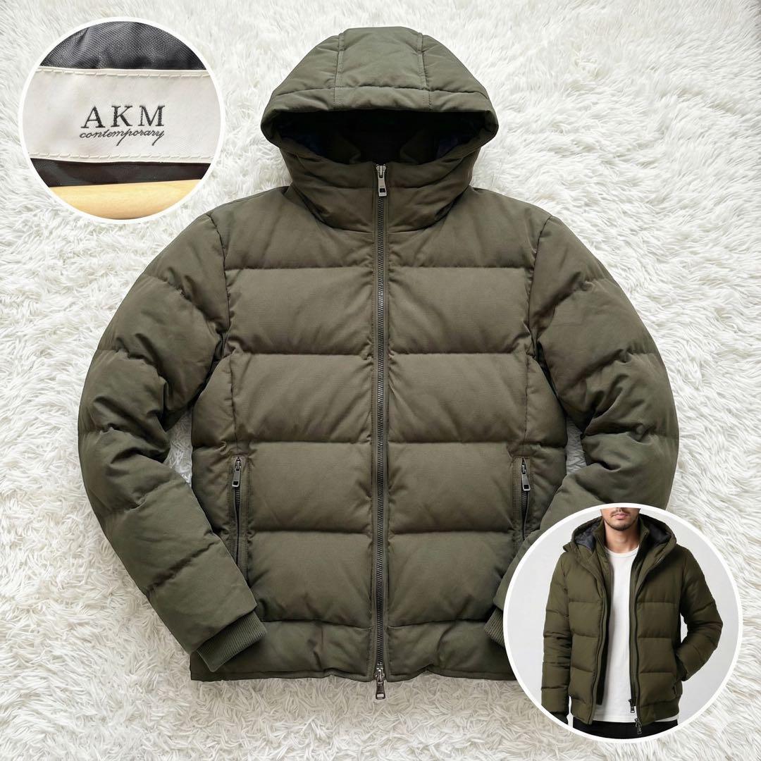 AKM Contemporary ダウンジャケット M カーキ 美品 フード付