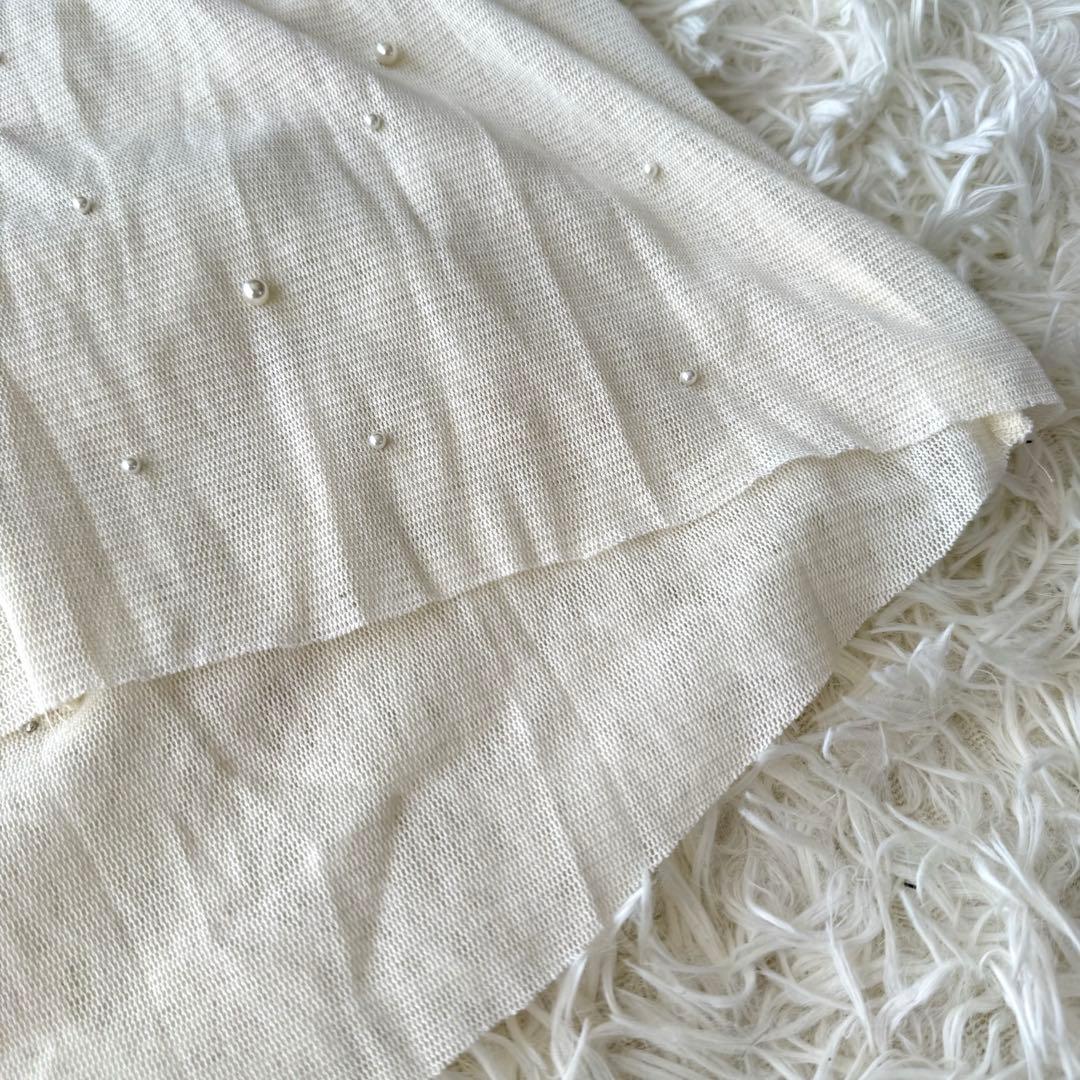 【新品未使用】カレンソロジー　コットンチュールパールブラウス　ホワイト