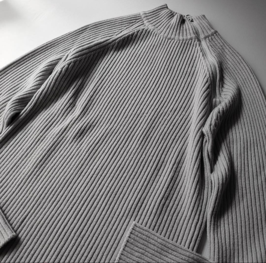 【正規品】EMPORIO ARMANI グレー ハイネックセーター 48 ジップ