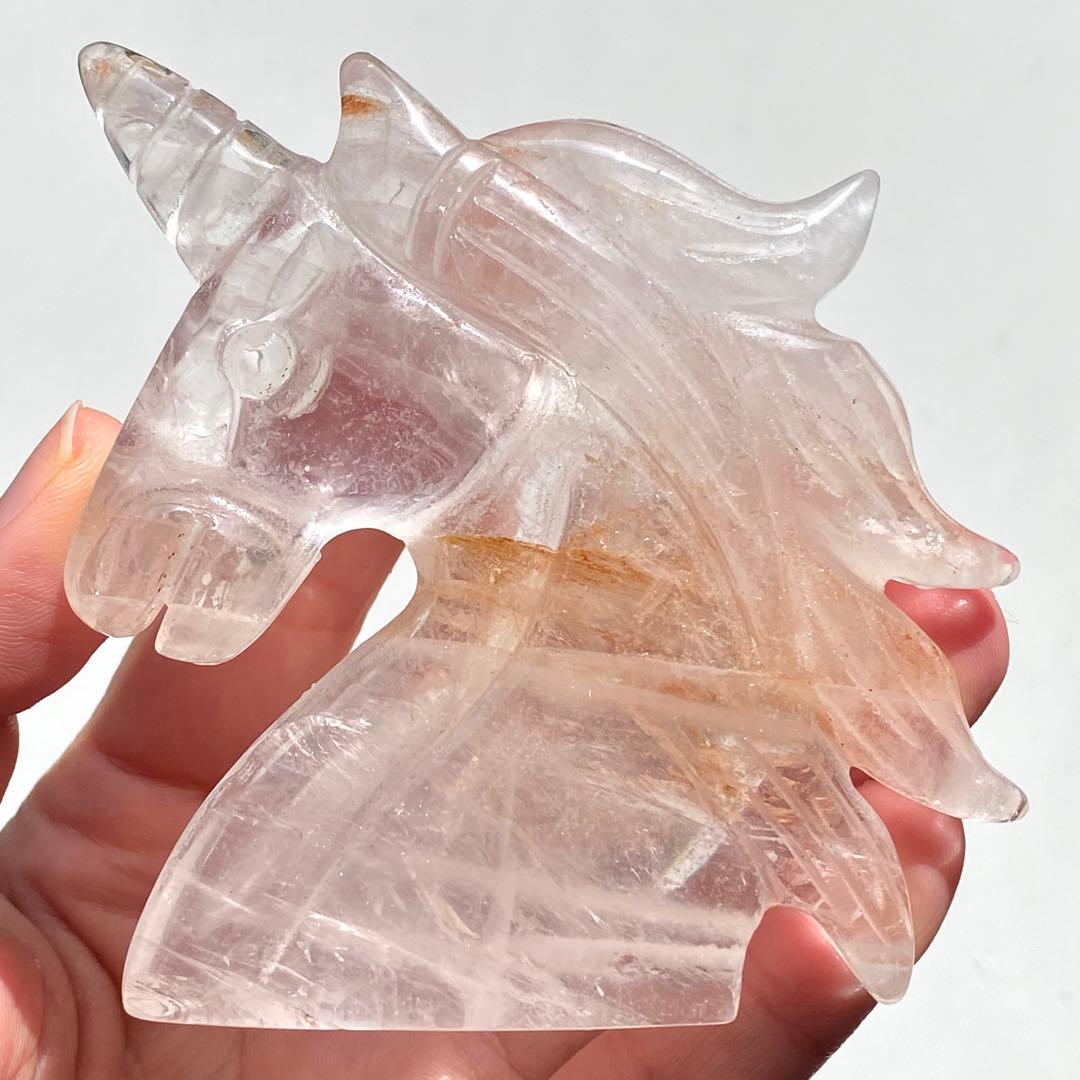 【 天然石 ローズクォーツ ゴールデンヒーラー 共生 ユニコーン ペガサス 】