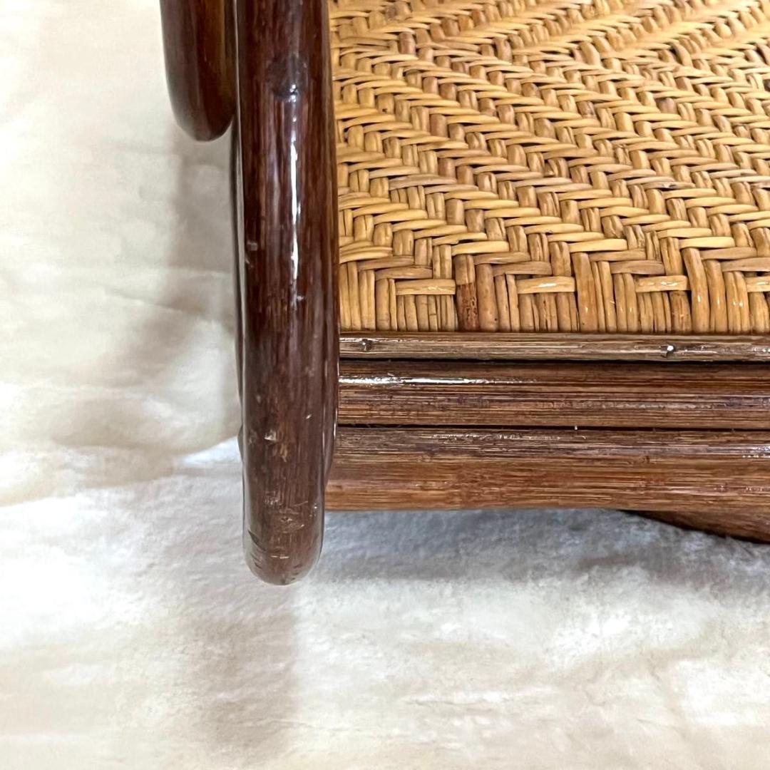 ラタン 回転座椅子 レトロ　ヴィンテージ　ラタンチェア　ロータイプ　2脚セット