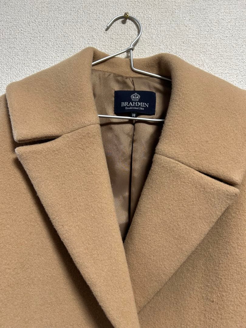 ベージュ ウールチェスターコート