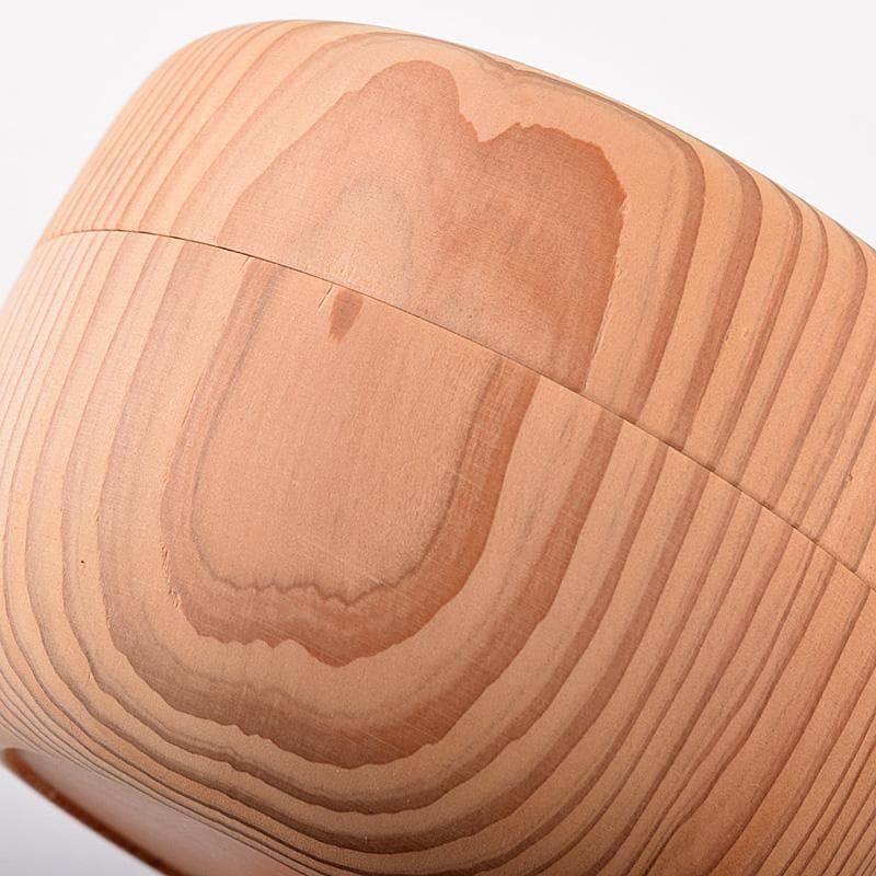 茶道具　井波彫刻　岩倉勘宰作　天然記念物毘沙門杉　平棗　共箱　M　R8065