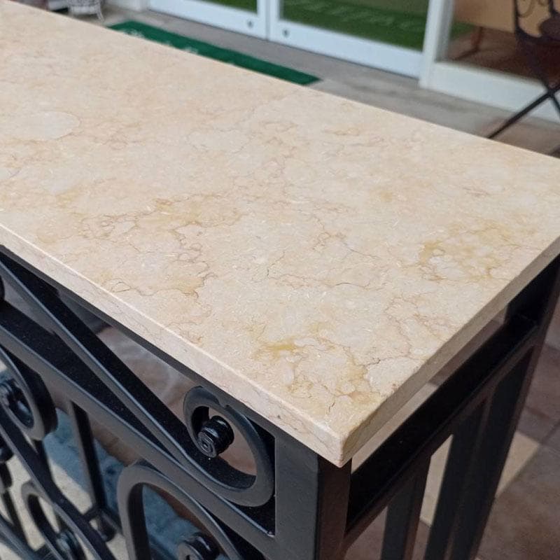 コンソール 石天板 幅62cm フラワースタンド ロートアイアン 638-614