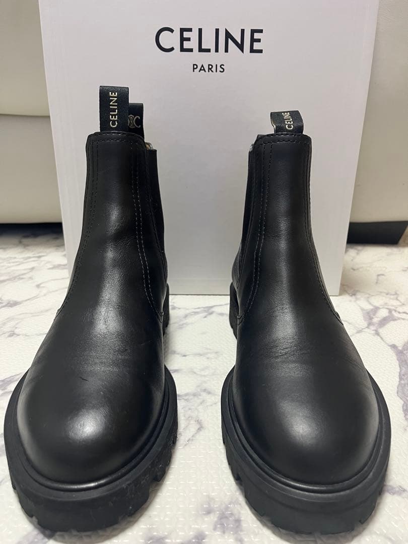 CELINE セリーヌ チェルシー トリオンフ マーガレット ブーツ 黒　39