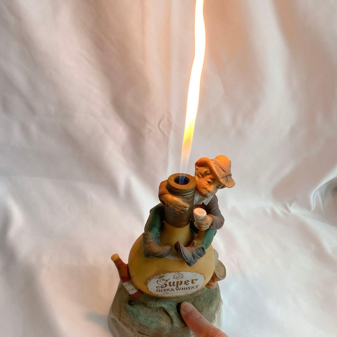 【希少・着火確認済】昭和レトロ ニッカウヰスキー 卓上ライター陶器製ヴィンテージ
