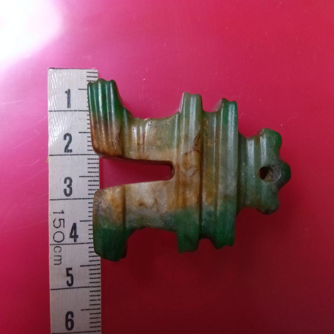 綿刈様、専用でございます。　古墳時代　骨董　歴史史料　勾玉　極上翡翠琴柱形石製品