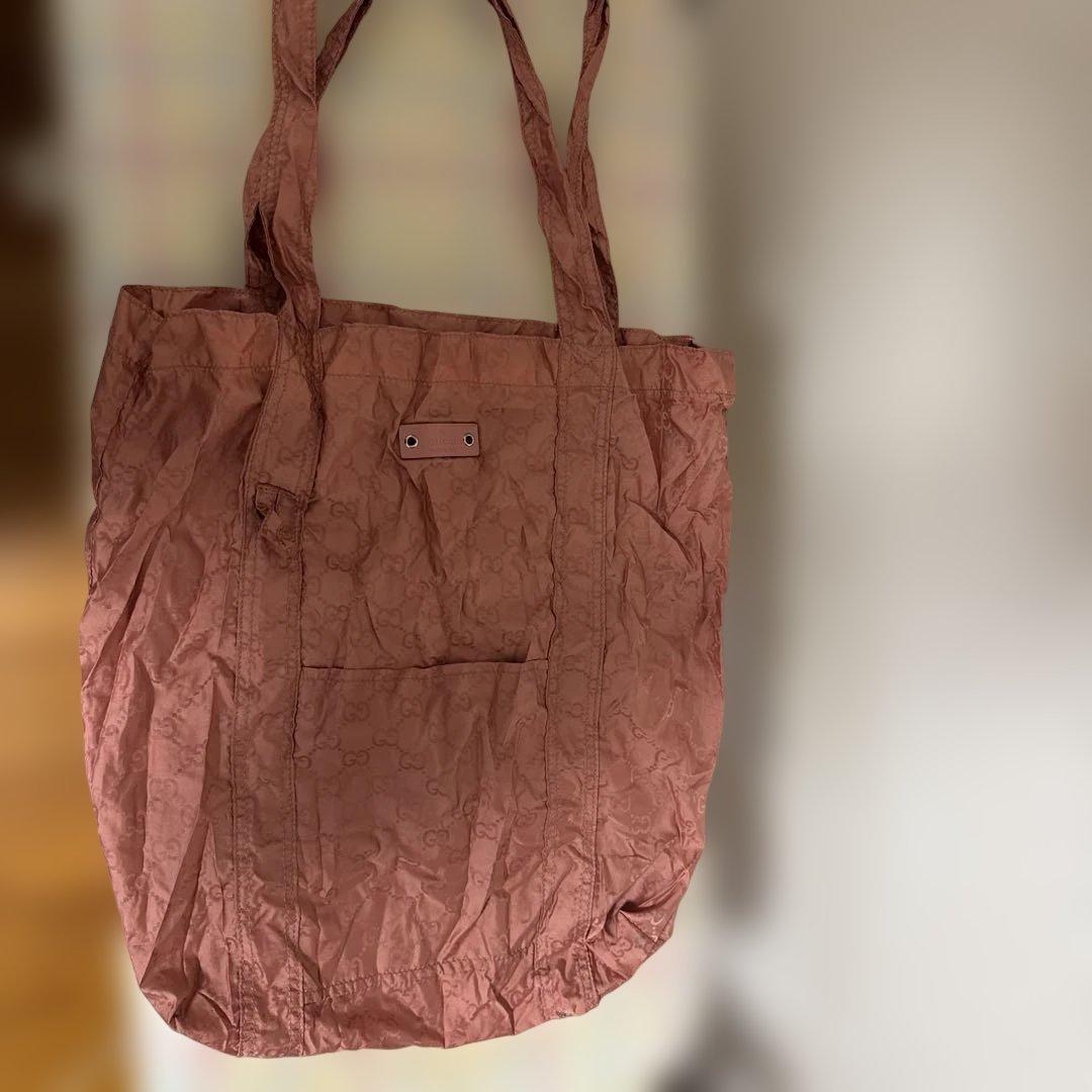 GUCCI エコバッグ 犬型ポーチ付きクマ　ピンク