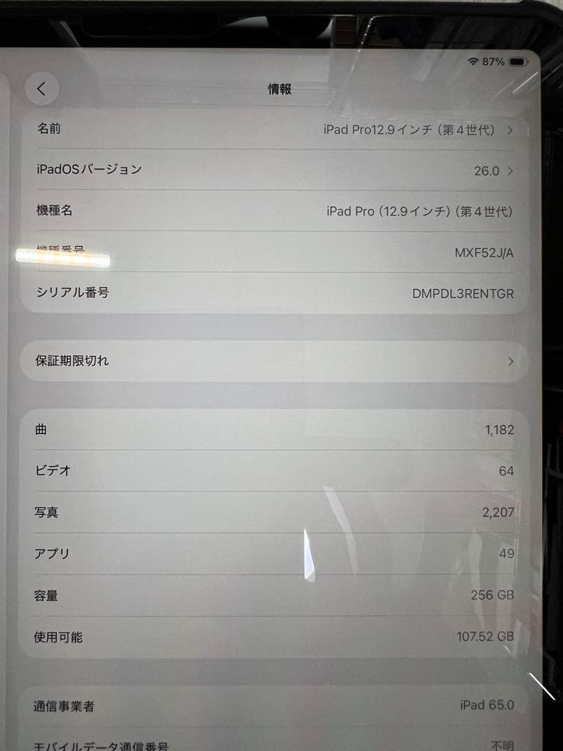iPad Pro 12.9 第4世代 256GB セルラー 美品