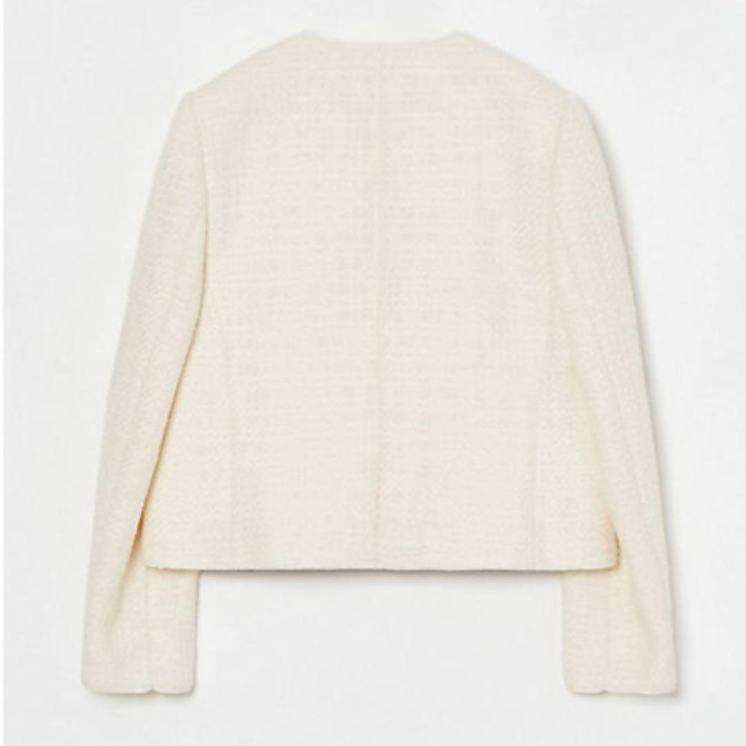 アルアバイル　ファンシーツィードクルーネックジャケット