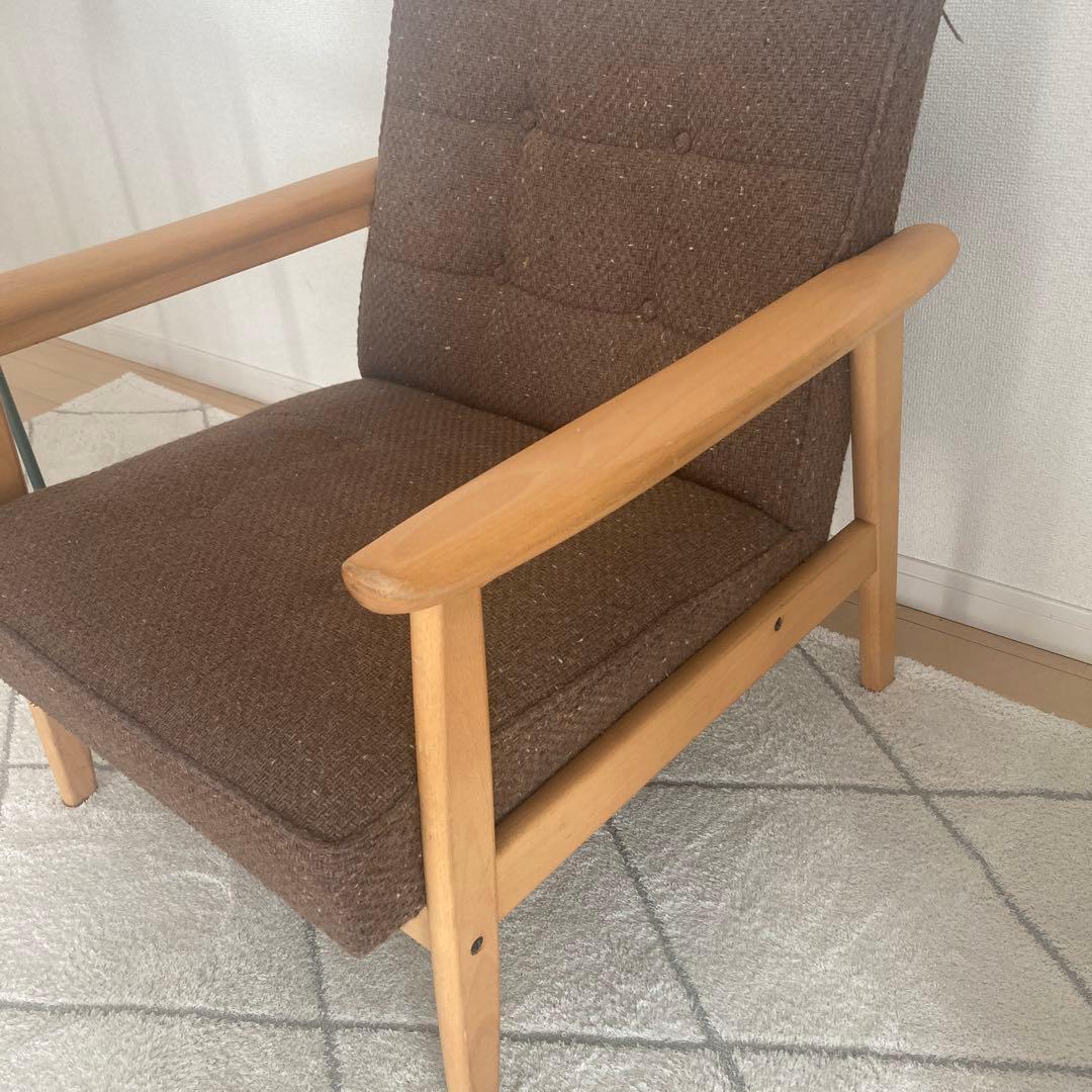 カリモク60 一人掛けチェア　ブラウン